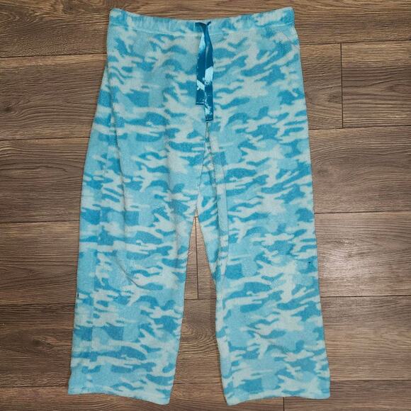 Women's Size Large No Boundaries Fuzzy Blue Camo Pajama Pan - Picture 1 of 3